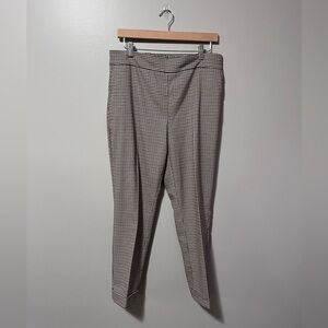 Massimo Fabbro Italy Plaid High Rise Straight Leg Loose Fit Crop Trousers